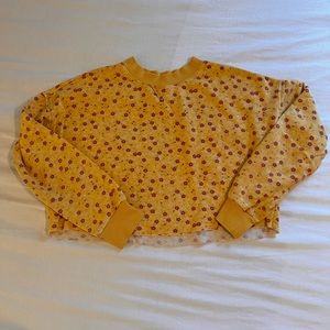 Yellow Floral Colsie Sweater